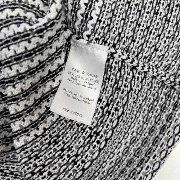 Rag & Bone Black White Crochet Cold Shoulder Top L - Picture 10 of 14